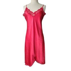 Victoria's Secret Slip Dress Medium Vintage 90s Red Coquette Satin Lingerie